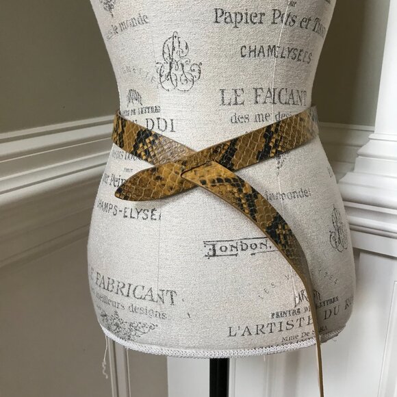 Isabel Marant Iconic Python Pecce Waist Belt Womens Medium Yellow Black Leather - Picture 6 of 14